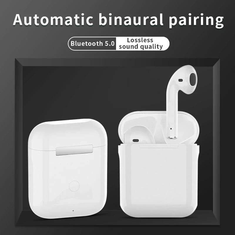 TWS AirPods – HiFi Sound, Smart Touch, Bluetooth Earbuds with Mic – White